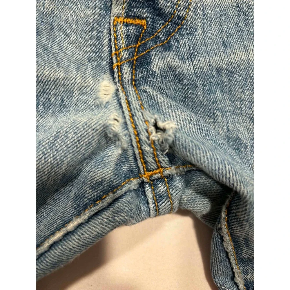 Levis 501 Original Fit Mens Straight Leg Button Fly Blue Denim Jeans 34x29
